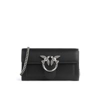 Pinko Love One Portefeuille noir, cuir grainé, femme