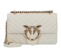 Pinko Sac porté épaule Love One Mini cuir finement grainé blanc femme