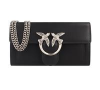 Pinko Love One Portefeuille noir, cuir grainé, femme