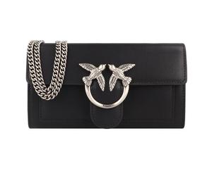 PINKO Love One Sac pochette Cuir véritable 19 cm gris