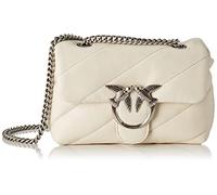 Pinko Love Puff Mini Cl Sheep Nappa, Sac Femmes, Z14o_Blanc Soie-Old Silver, Taille Unique