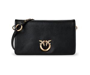 PINKO Love Soft Sac pochette Cuir véritable 19.5 cm noir