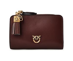 PINKO Love Wallet Porte-monnaie Cuir véritable 12 cm brun