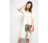 PINKO Lunatico Abito Similpelle White + White Taille: 40 | Robes Mini Outlet | Femme | Blanche