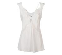 Pinko - Lydia Top Twill Pizzo - Femme - Tops - Blanc - Taille: 42 FR