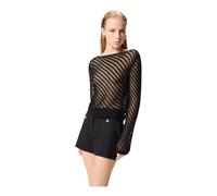 Pinko - Maglia effetto uncinetto paillettes - Femme - Pulls - Noir - Taille: 38 FR