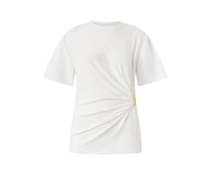 Pinko - Mary Maglia Jersey Cotone Stre - Femme - Tops - Blanc - Taille: 40 FR