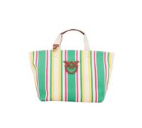 Pinko - Medium Striped Canvas Shopper - Femme - Sacs - Multicolore - Taille: ONE Size