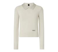 Pinko - Pull avec col et strass - Femme - Pulls - Beige - Taille: 40 FR