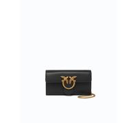 Pinko Mini amour un portefeuille C veau soie NERO-ANTIQUE GOLD (Z99Q) U