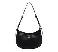 Pinko Half Moon Mini FL en Soie de Veau, Sac Femme, Z99q_Noir/Or Antique