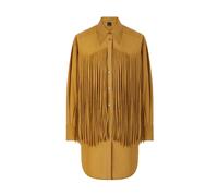 Pinko - Mini Robe Chemise avec Franges - Femme - Robes - Brun - Taille: 40 FR