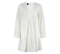 Pinko - Mini-Robe en Coton avec Broderie Anglaise - Femme - Robes - Blanc - Taille: 36 FR