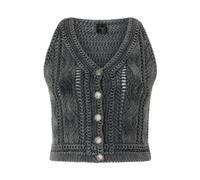 Pinko - Myrtus Top Fettuccia Ricamata - Femme - Pulls - Gris - Taille: 38 FR