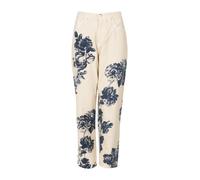 Pinko - Pantalon Satiné à Imprimé Floral - Femme - Pantalons - Blanc - Taille: W29