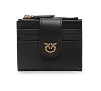 Pinko – Portefeuille compact en cuir Femme Noir Taille ONE Size