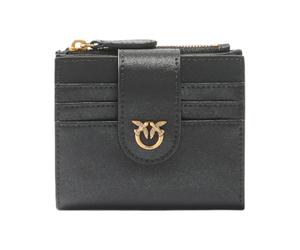 Pinko - Portefeuille en cuir zippé et à bouton pression - Femme - Accessoires - Noir - Taille: ONE Size