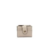Pinko – Portefeuille compact en cuir Femme Noir Taille ONE Size