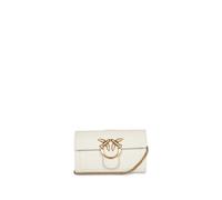 PINKO Sac pochette Love One en cuir 19 cm beige