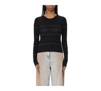Pinko - Pull à Col Rond en Tricot Côtelé - Femme - Pulls - Noir - Taille: 40 FR