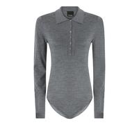 Pinko - Pull en maille fine à col étalé - Femme - Tops - Gris - Taille: 40 FR