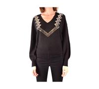 Pinko - Pull en Tricot Col en V - Femme - Pulls - Noir - Taille: 40 FR