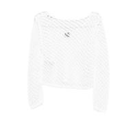 Pinko - Pull ras du cou - Femme - Pulls - Blanc - Taille: 38 FR