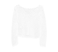 Pinko - Pull Tricot Uni à Col Scoop - Femme - Blouses et Chemises - Blanc - Taille: 38 FR