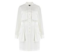 Pinko - Robe chemise à cordon et poches - Femme - Robes - Blanc - Taille: 38 FR