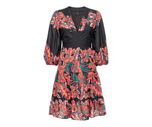 Pinko - Robe en coton à imprimé tropical - Femme - Robes - Multicolore - Taille: 34 FR