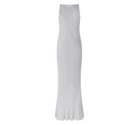Pinko - Robe mi-longue en maille côtelée - Femme - Robes - Gris - Taille: 40 FR