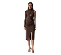 Pinko - Robe midi asymétrique en viscose - Femme - Robes - Brun - Taille: 40 FR