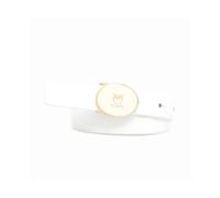 Pinko - Round Enamel H2 Belt - Femme - Accessoires - Blanc - Taille: L