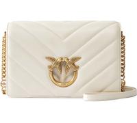 PINKO Sac à bandoulière en cuir Love Click Classic Sheep Nappa Big Chevron White - Antique Gold crème
