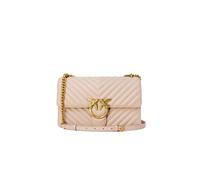 PINKO Sac à bandoulière Love One Classic DC Sheep Nappa Chevron Cipria - Antique Gold saumon