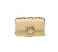 Pinko Sac à bandoulière Mini Love Bag One - Jaune vanille - Pour femme, Jaune vanille, or antique, Borsa mini a tracolla 13x7x21cm primavera estate