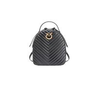Pinko Sac à Dos Sheep Nappa Chevron, Femme, Z99q_Noir-Antique Gold