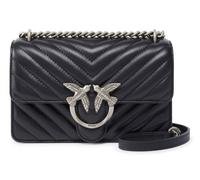 PINKO Sac à épaule bandoulière noir pour femme - Love One Mini DC Sheep Nappa Chevron S Black - Old Silver 303612