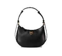 Pinko Half Moon Mini FL en Soie de Veau, Sac Femme, Z99q_Noir/Or Antique