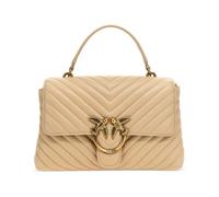 Pinko, Femme, Sacs, Beige, Taille: ONE Size Sac à Main en Cuir Beige Élégant et Fonctionnel
