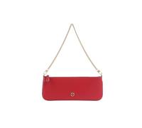 Pinko Sac plat horizontal en cuir rouge avec chaîne | Fermeture éclair, bandoulière à chaîne, compartiment intérieur, transport à la main et à l'épaule, matériel doré