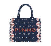 Pinko - Sac shopping en coton avec logo - Femme - Sacs - Bleu - Taille: ONE Size