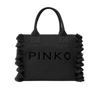 Pinko - Sac shopping en raphia avec logo - Femme - Sacs - Noir - Taille: ONE Size