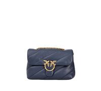 PINKO Love Big Puff Sac à bandoulière en cuir matelassé, bleu indigo, 28 x 18 x 11 cm