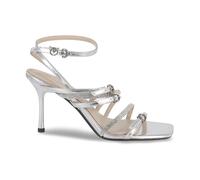 Pinko - Sandales Argentées Plates à Talons Hauts - Femme - Chaussures - Gris - Taille: 37 EU