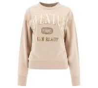 Pinko sweat-shirt femme beige coton coupe standard - S