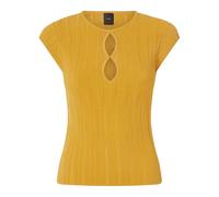 Pinko - Tofane Maglia Ribs Trafori + Pizzo - Femme - Pulls - Jaune - Taille: 38 FR