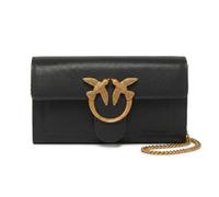PINKO Sac pochette Love One cuir 19 cm noir