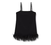 Pinko Trebbiano Robe en crêpe Stretch avec Plumes Bal, Z99_Noir Limousine, 38 Femme