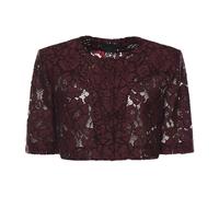 Pinko - Veste courte à détails en dentelle - Femme - Vestes - Rouge - Taille: 36 FR